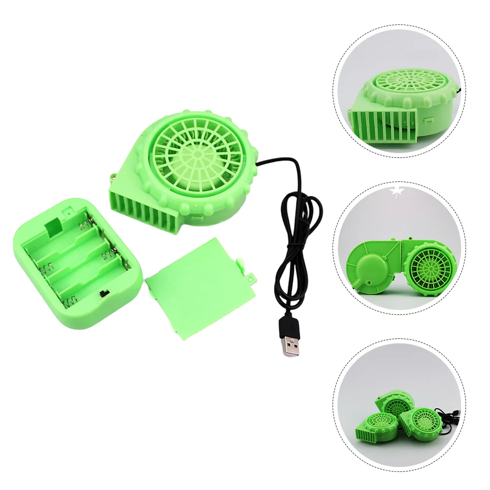 Inflatable Blow up Costume Mini Blower Baby Fan Replacement Small Light Green Abs Office