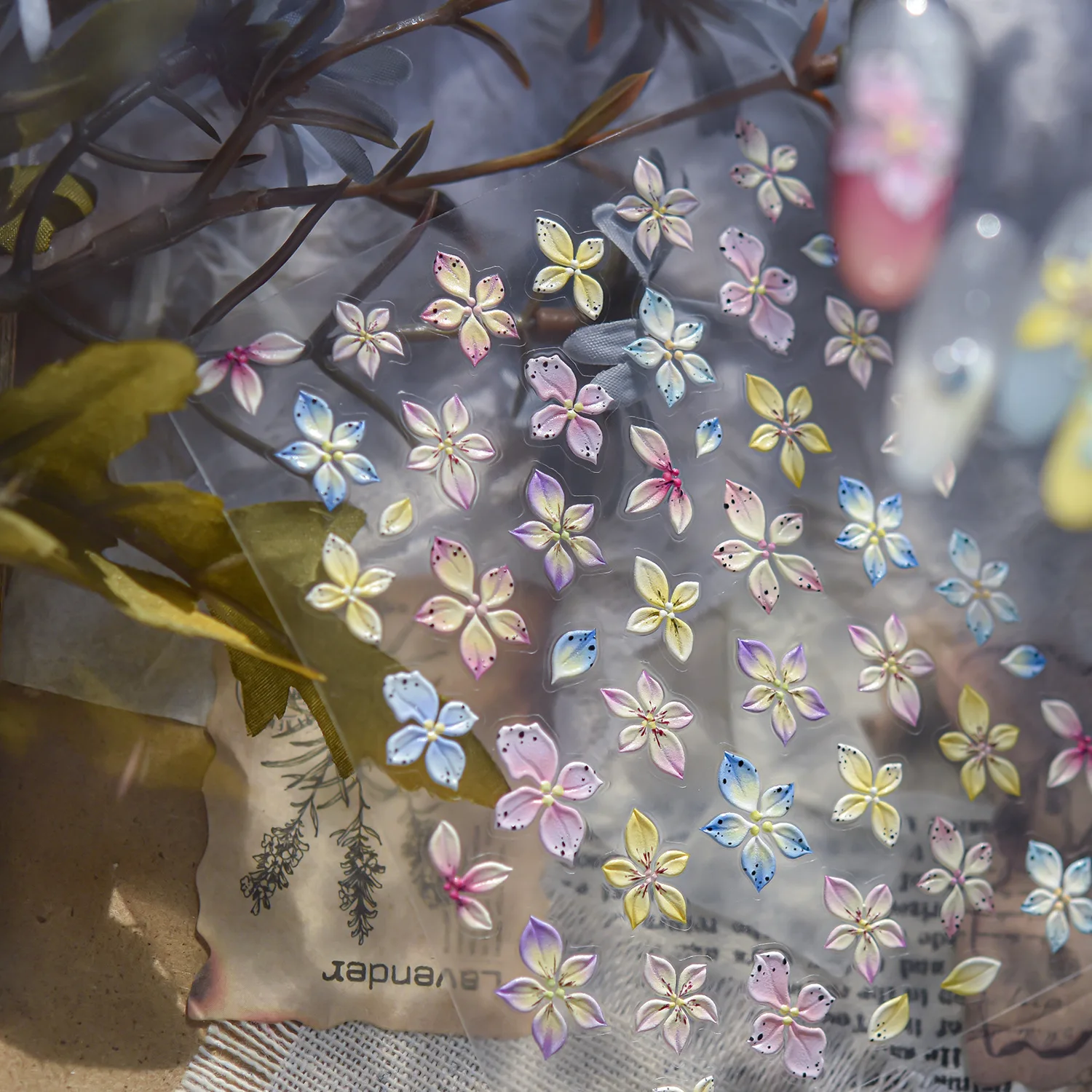 5D لينة تنقش النقوش مسمار ملصقا ثلاثية الأبعاد الصيف زهرة ملصقات بمادة لاصقة ذاتية للأظافر DIY بها بنفسك مانيكير الشارات مسمار الفن الديكور