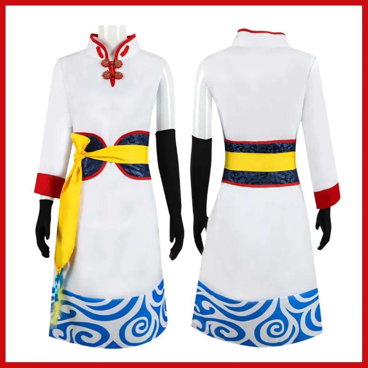 Anime Final Gintama The Movie: Be Forever Yorozuya Kagura Cosplay Costume Wig Cheongsam Headwear Shoes Woman Sexy Carnival Suit