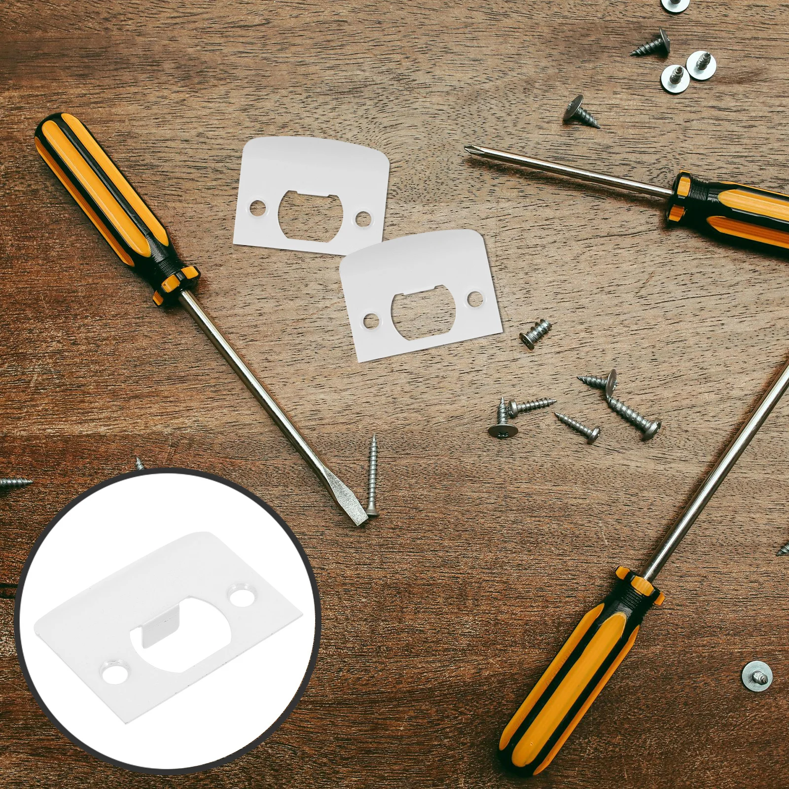 

Deadbolt Strike Plate Stainless Steel Heavy Duty Door Lock Latch Guide for Exterior Interior Doors Security Reinforcement