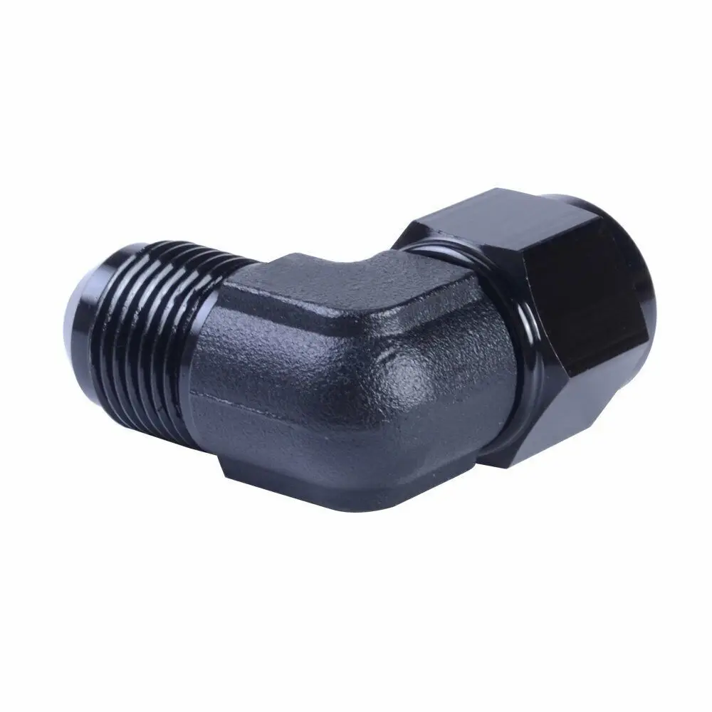 AN16 Female to 16AN Male Flare Swivel Hose Fitting Adapter Black 90 Degree for Oil Fuel Gas Hose Line