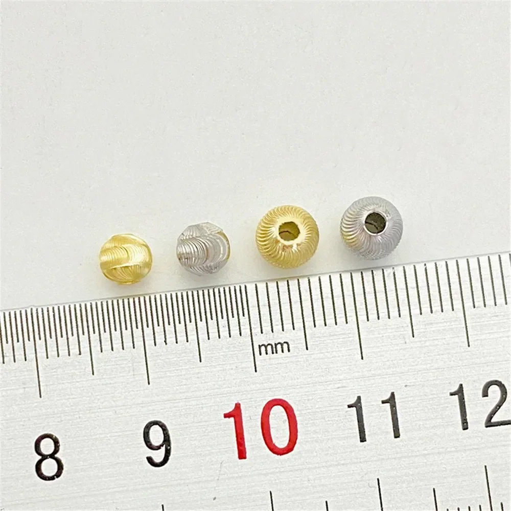 Fiore in oro 14 carati a grana fine Flash Cat Eye Perline Perline sfuse Fatte a mano Bracciale fai da te Collana Accessori materiali per gioielli