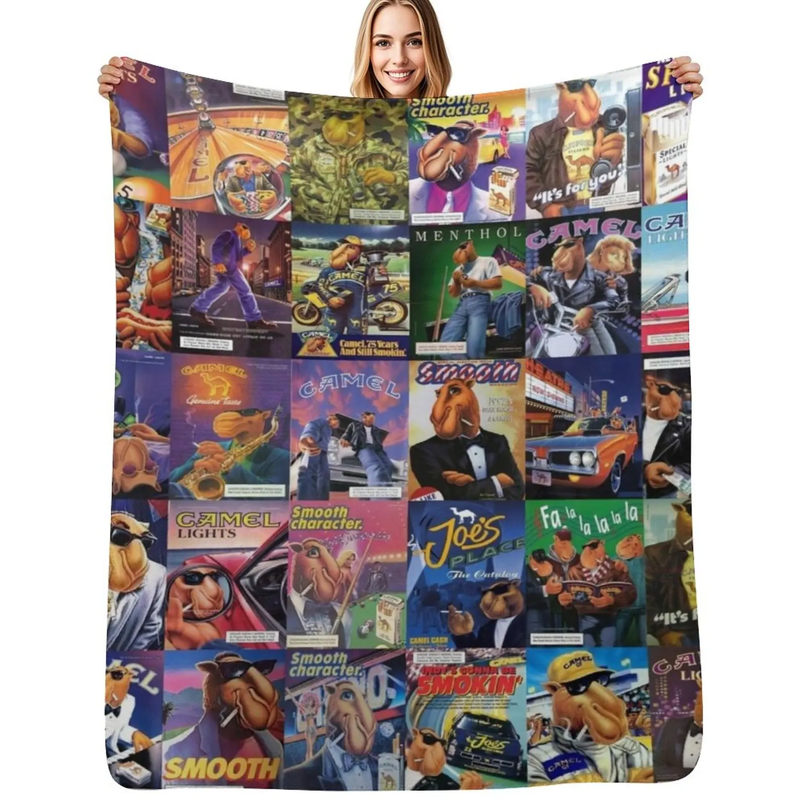 

Joe Camel Throw Blanket Thin Soft Blanket for Summer Night Sleeping