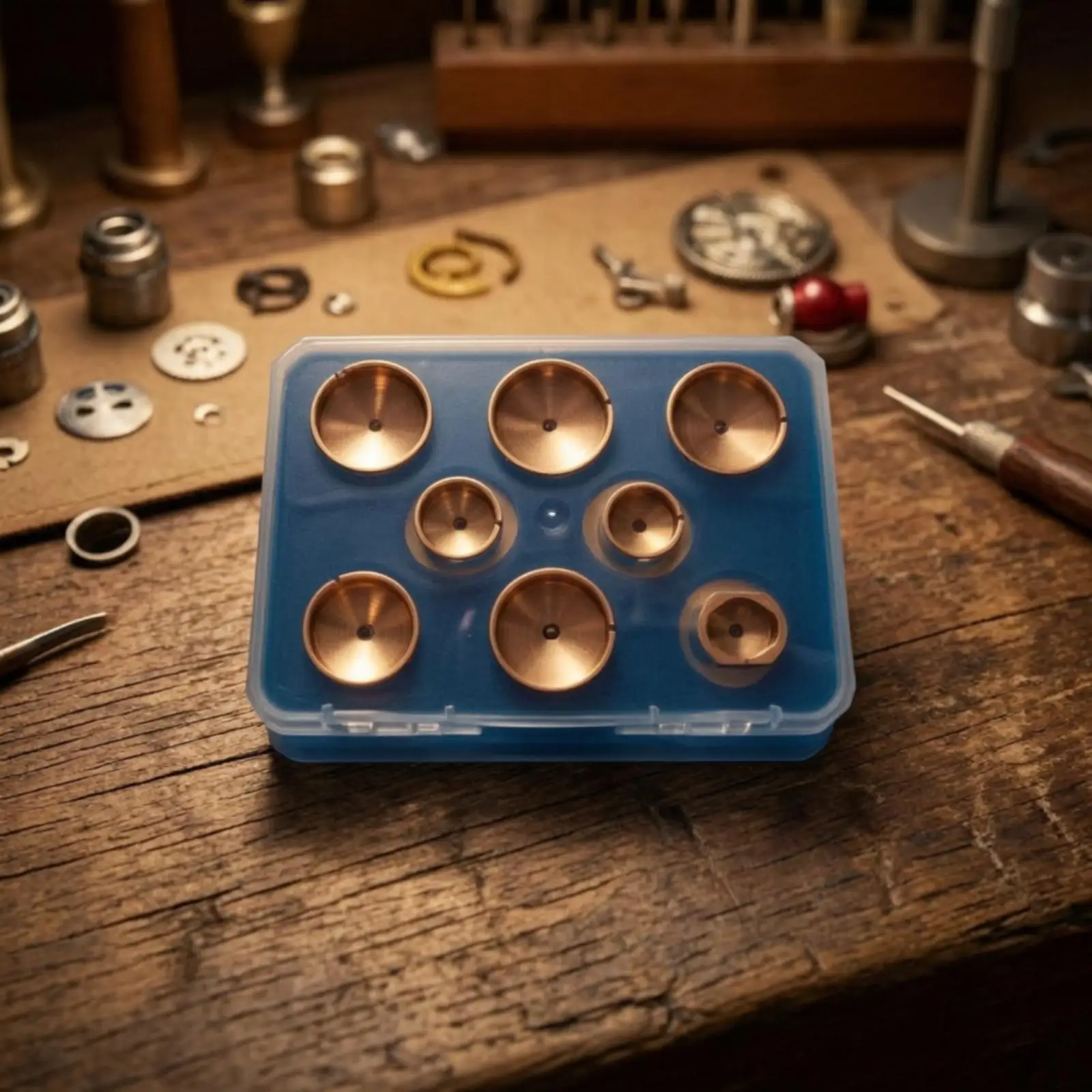 Watchmaking Tool Tray Multipack Watch Movement Holder and Hand-Installation Support Kit for Watchmakers, Service Benches