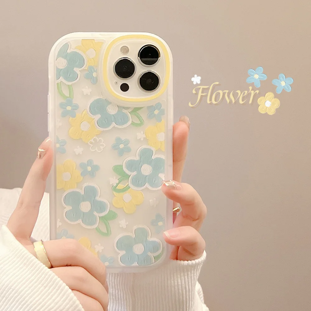 Mode Ölgemälde Blumen Handyhülle für iPhone 16 15 14 13 12 Mini 11 Pro Max XS XR X 7 8 Plus stoßfeste Schutzhülle