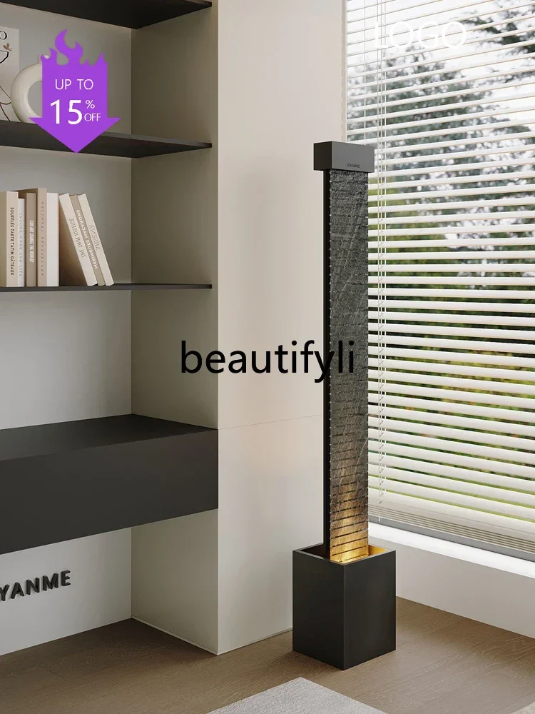 

Q181 Modern flowing water ornament floor-to-ceiling water curtain decoration living room entrance circulating water feature