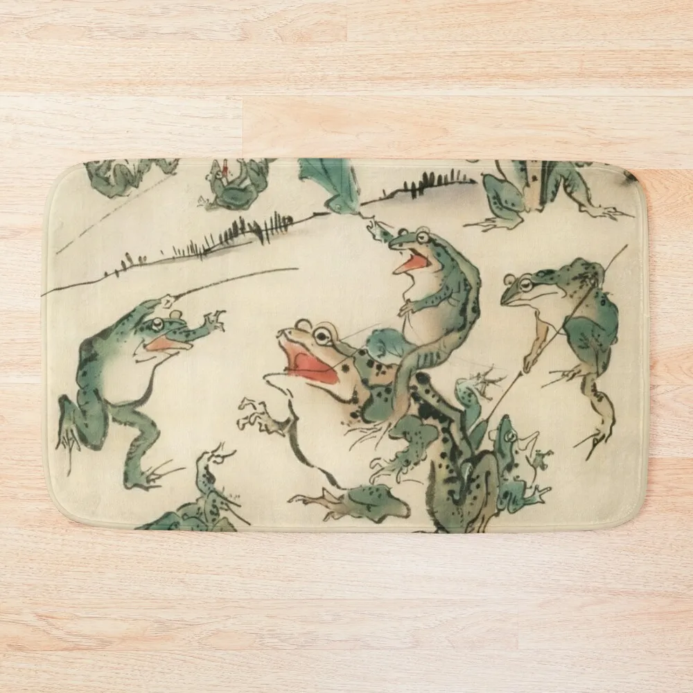 

Battle of the Frogs Kawanabe Kyosai Bath Mat Set For Bathroom Carpet Living Room Mat