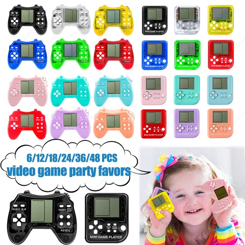 6-48Pcs Video Game Party Favors for Kids Classic Game Console Keychain Children Birthday Joypad Souvenir School Valentine Gifts