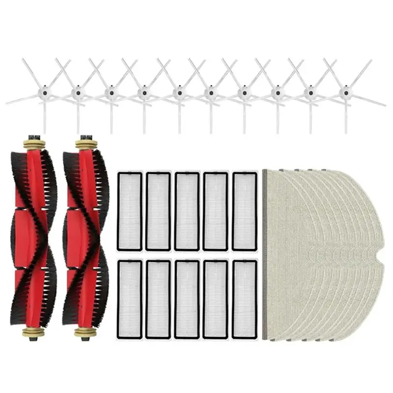 

ABZA-For Xiaomi Roborock S5 Max S6 S6 Maxv Vacuum Cleaner Replacement Parts Kit Roller Brush HEPA Filter Mop Cloth Pads