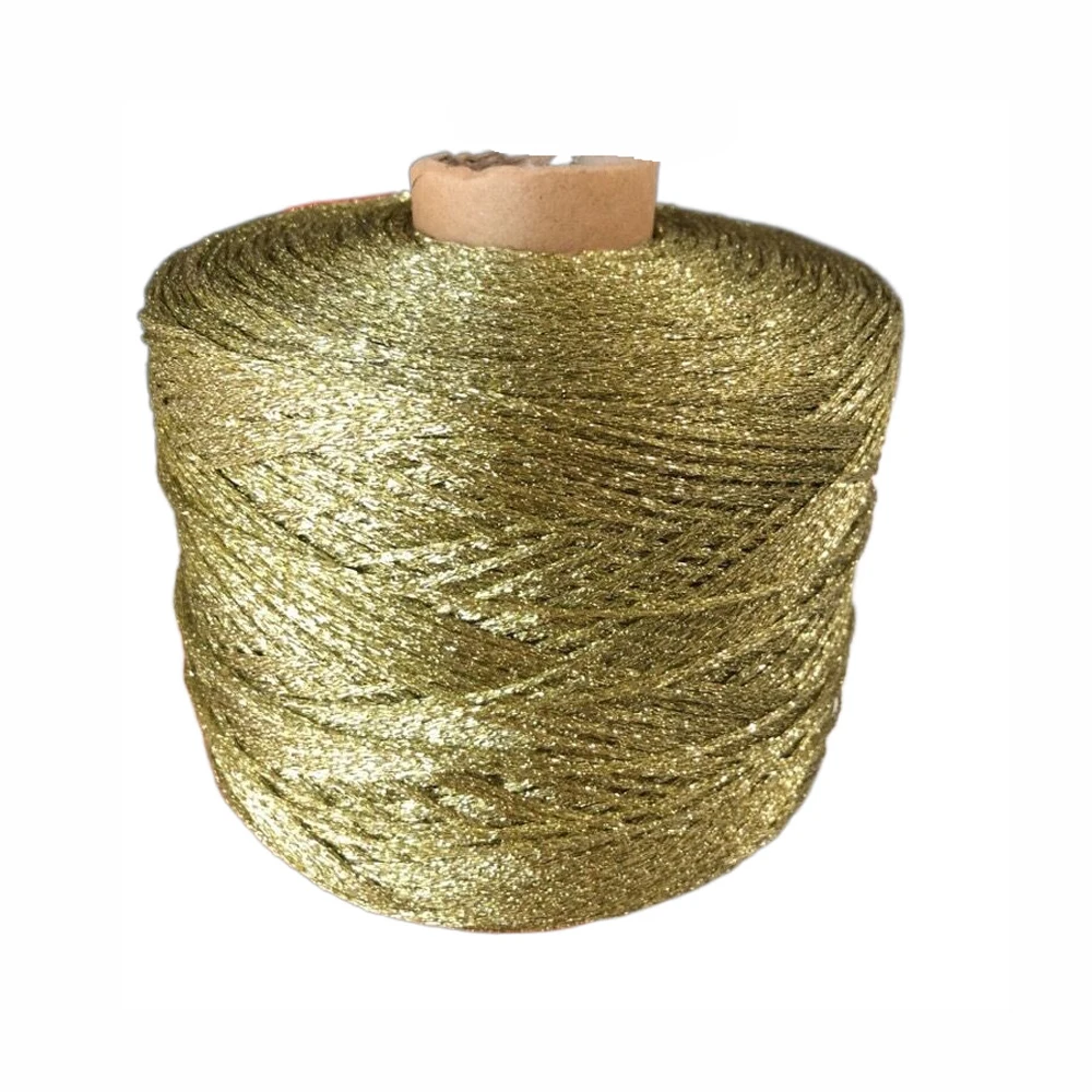500g Metallic Yarn For Knitting Hollow Cotton Crochet DIY Gold Silver Thread Yarns Crocheted Shinny Line Hat Toy Hand Knitted