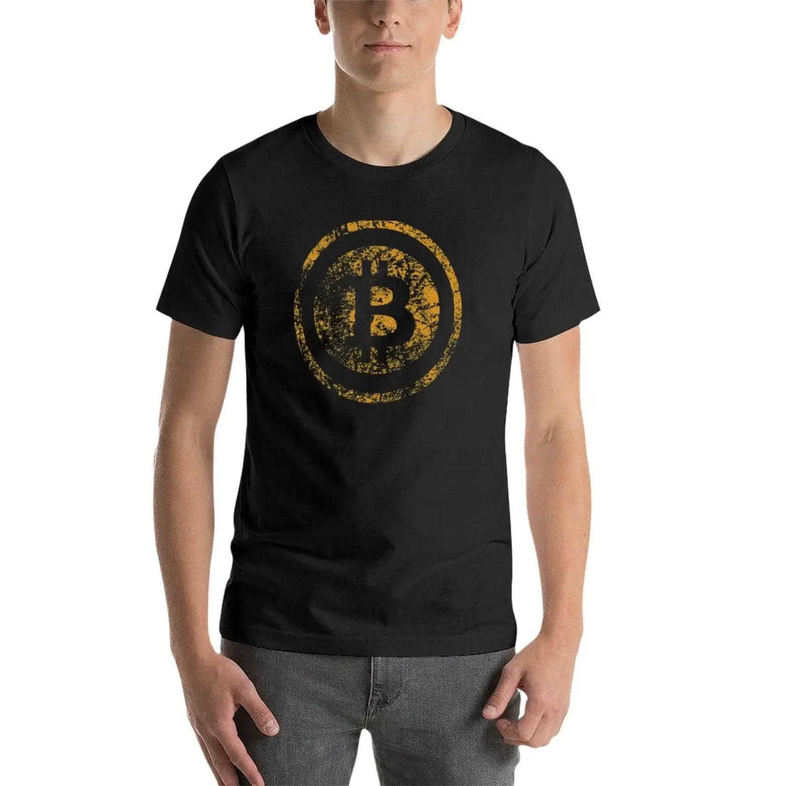 Vintage Bitcoin Logo Grunge t shirt hipisowskie ubrania chłopców białych w dużych rozmiarach chłopców nadruk zwierzęta oversize t shirt mężczyzn