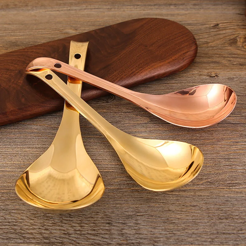 

Thickened pure brass meal spoon soup kitchen commercial common long handle rice spoon rice spoon large yellow