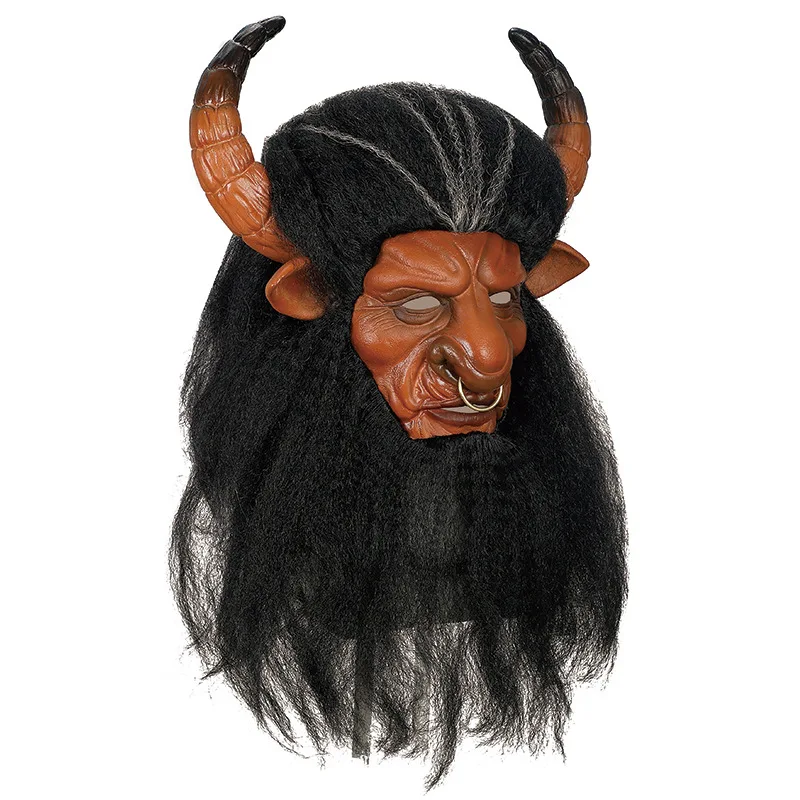 Halloween-Maske Bullendämon-König Ochsenhorn Latex-Masken Realistische Gruselige Pelzige Kostüme für Erwachsene – Detail 6