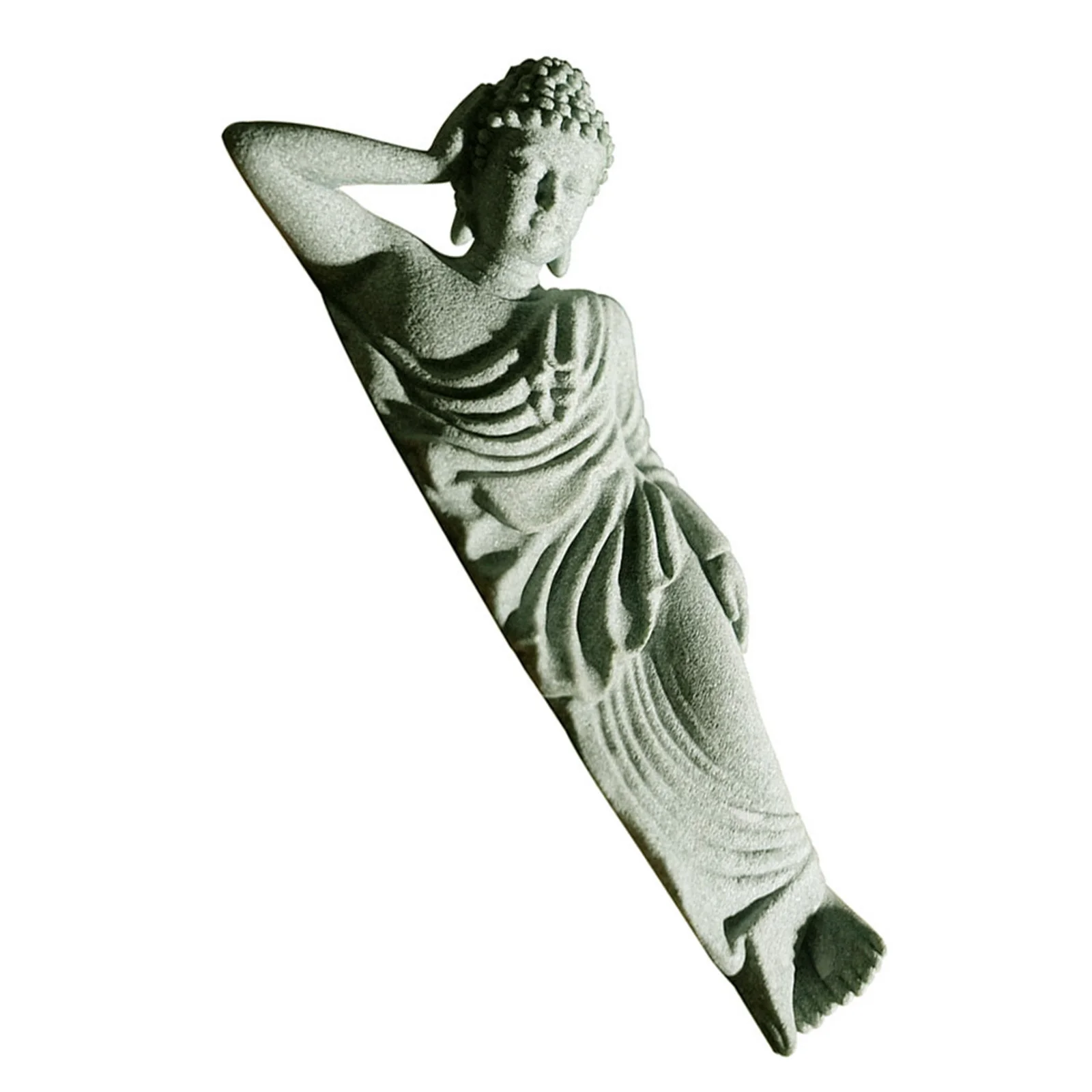 

Small Reclining Buddha Statue Sandstone Craft Fish Tank Decor For Home Office Desktop Garden Aquarium Sleeping Buddha Ornament