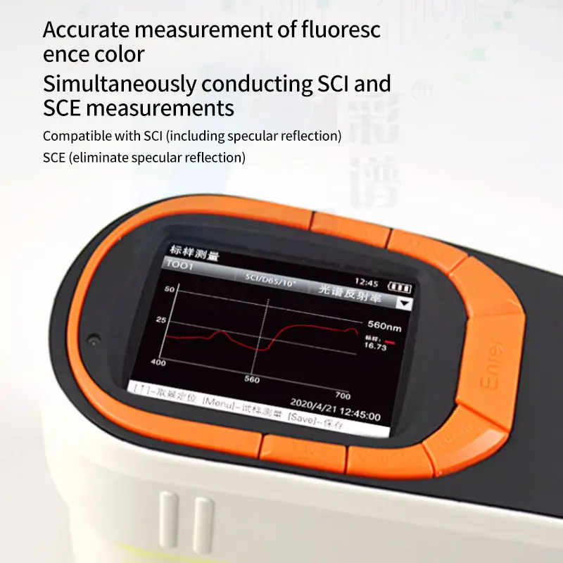 Spectrale Colorimeter CS-580 Handheld Colorimeter Hoge Precisie Coating Plastic Computer Kleurdetector