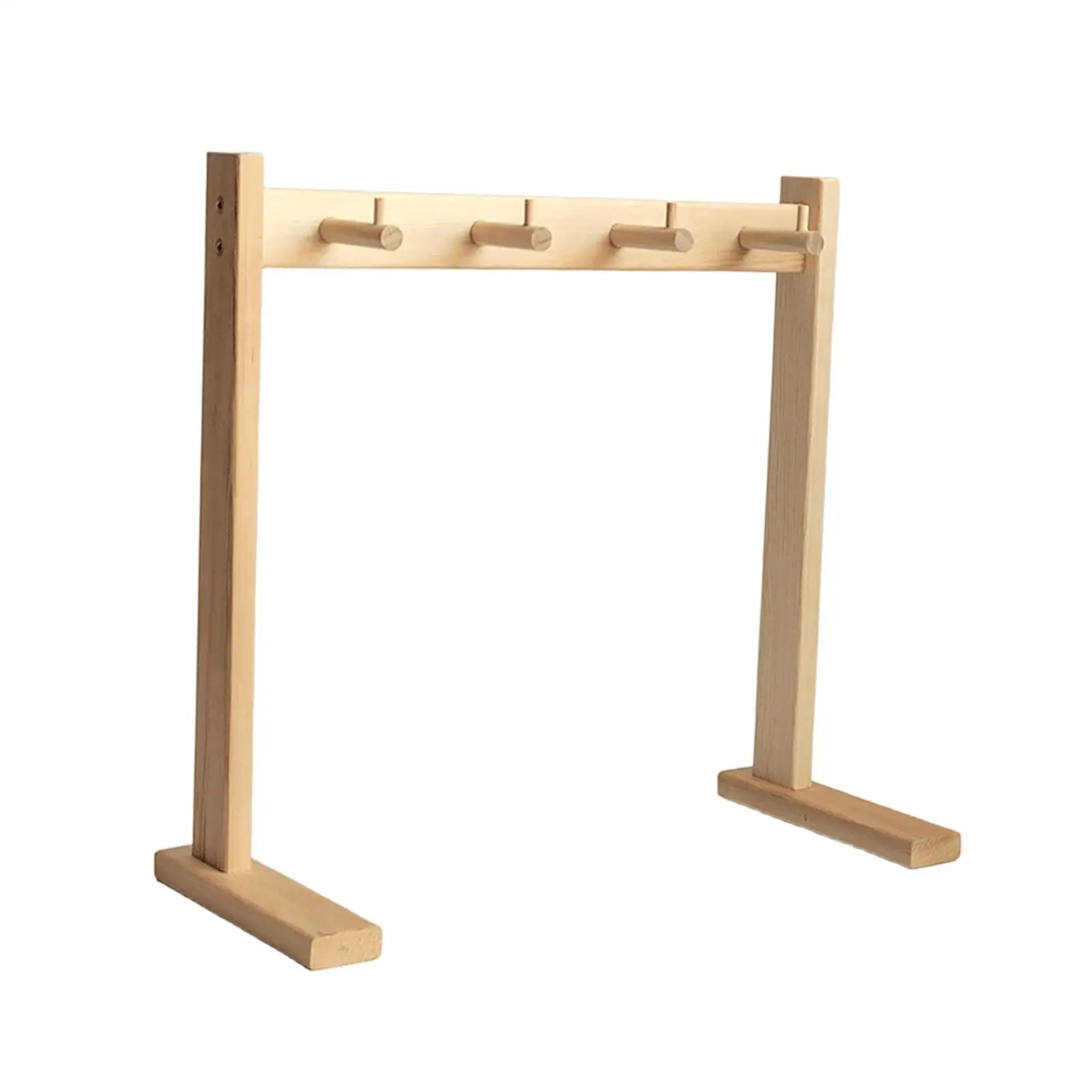 Wind Chime Stand Decorative Wooden Stall Calligraphy Drawing Brush Organizer Pendant Keychain Desktop Hanging Holder Hanger