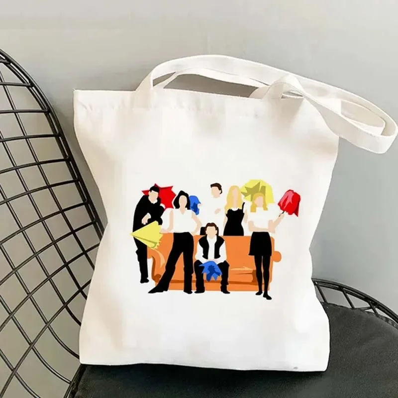 Friends Tv Show Shopping Bag Handbag Reusable Shopper Commuter Tote Harajuku Canvas One Shoulder