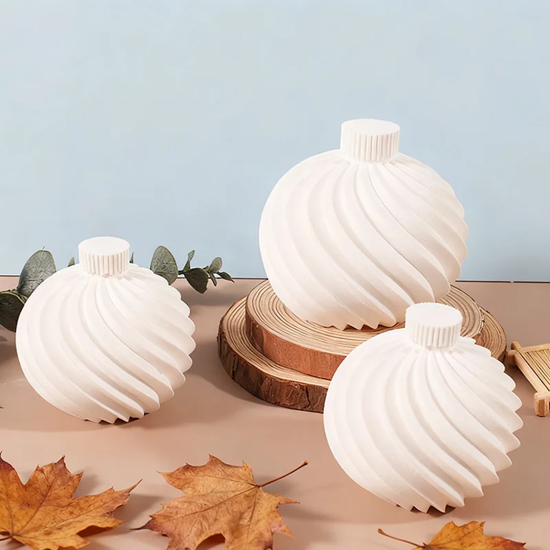 

Rotated Stripe Ball Silicone Candle Molds DIY Home Decorative Scented Soap Candle Plaster Mould Craft Ornament Expoy Resin Mold