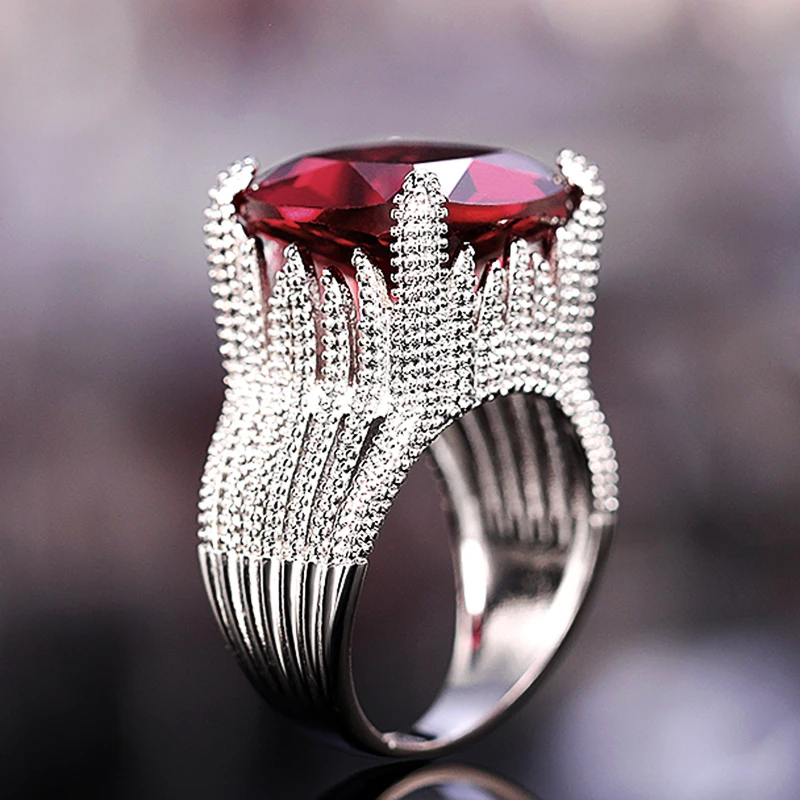 هويتان-Hyperbole الأحمر زركون خواتم للنساء ، اكسسوارات سيدة ، هدية الذكرى ، مجوهرات مقلدة ، حفلة رائع ، جديد ، 2023 #6