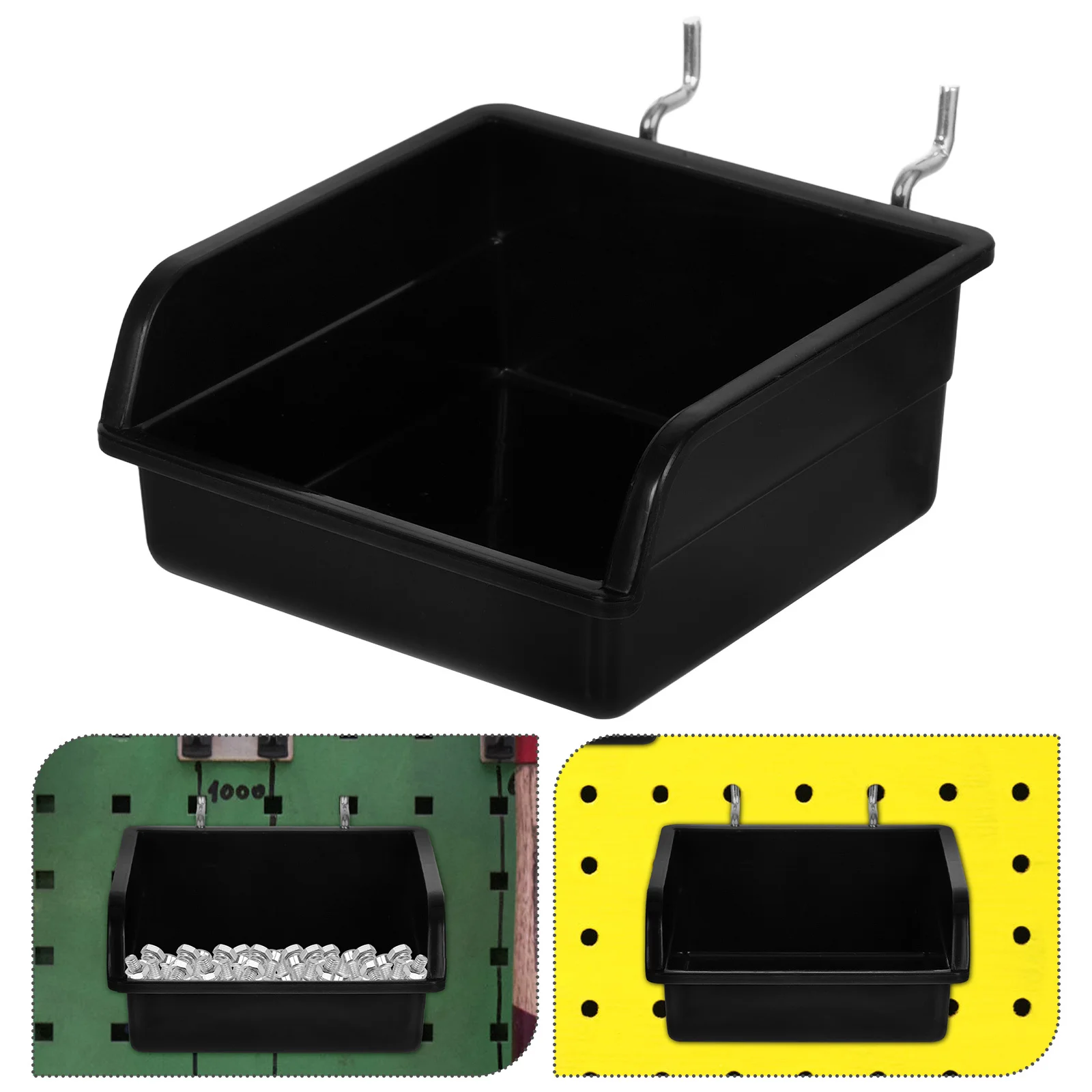 

6 set Pegboard Bins Heavy Duty Plastic Storage Organizer Slanted Design For Workshop Garage Craft Room Tool Organization