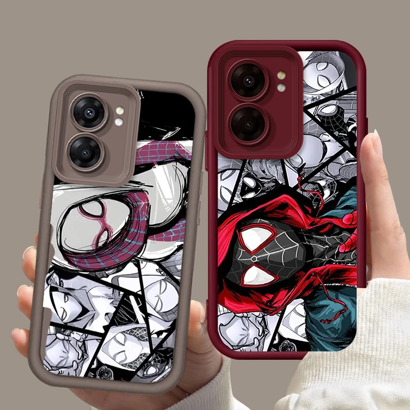 Avengers SpiderMan Luxury Eye Ladder For OPPO Find X5 X3 A58 A57 A55 A53 A54 A92 A74 A78 A98 A16 A94 A76 A72 5G TPU Phone Case