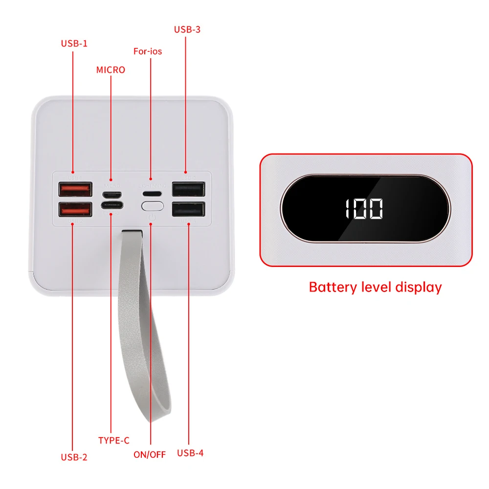 28*18650 Large Capacity Battery Box With Strong Light Welding-free Camping Lamp Mobile Power Bank Kit Diy Battery Box