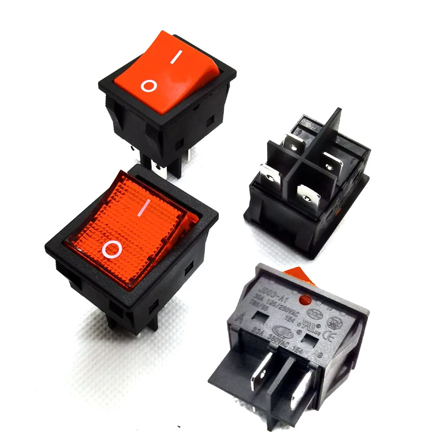 Rocker Switch dpst 30A 250V Composite Silver Contact Hull Sitch For High-power Welding Machine ON-OFF Light Rocker Switch 4pin