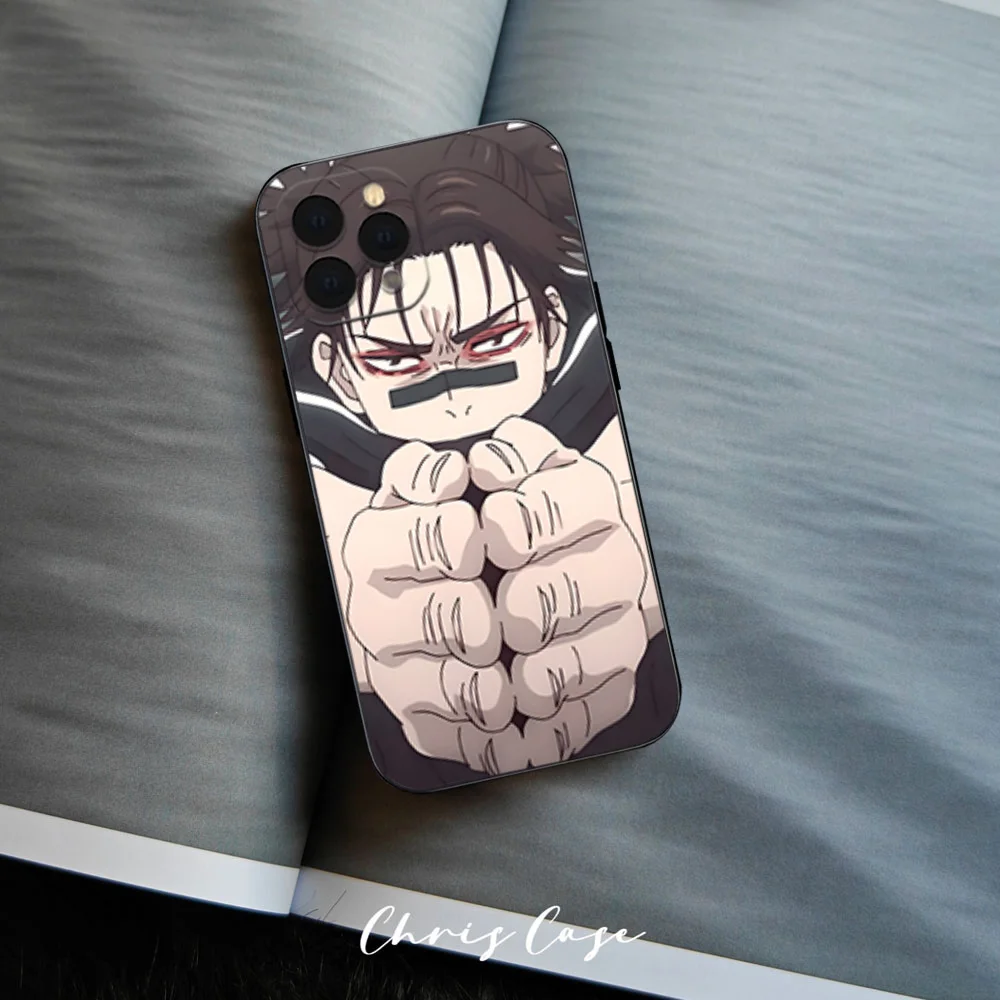 Phone Case For C-Choso J-Jujutsu K-Kaisen Anime iPhone 12 11 13 14 15 16 Max Pro Plus Black Soft Silicone Cover