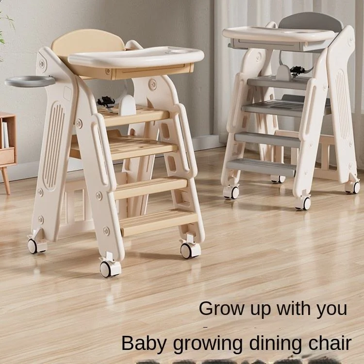 3 in 1 Children'S Step Stool Dining High Chair With Tray Non-Slip Baby Ladder Safety Baby Growth Chair Plastic Feeding Baby