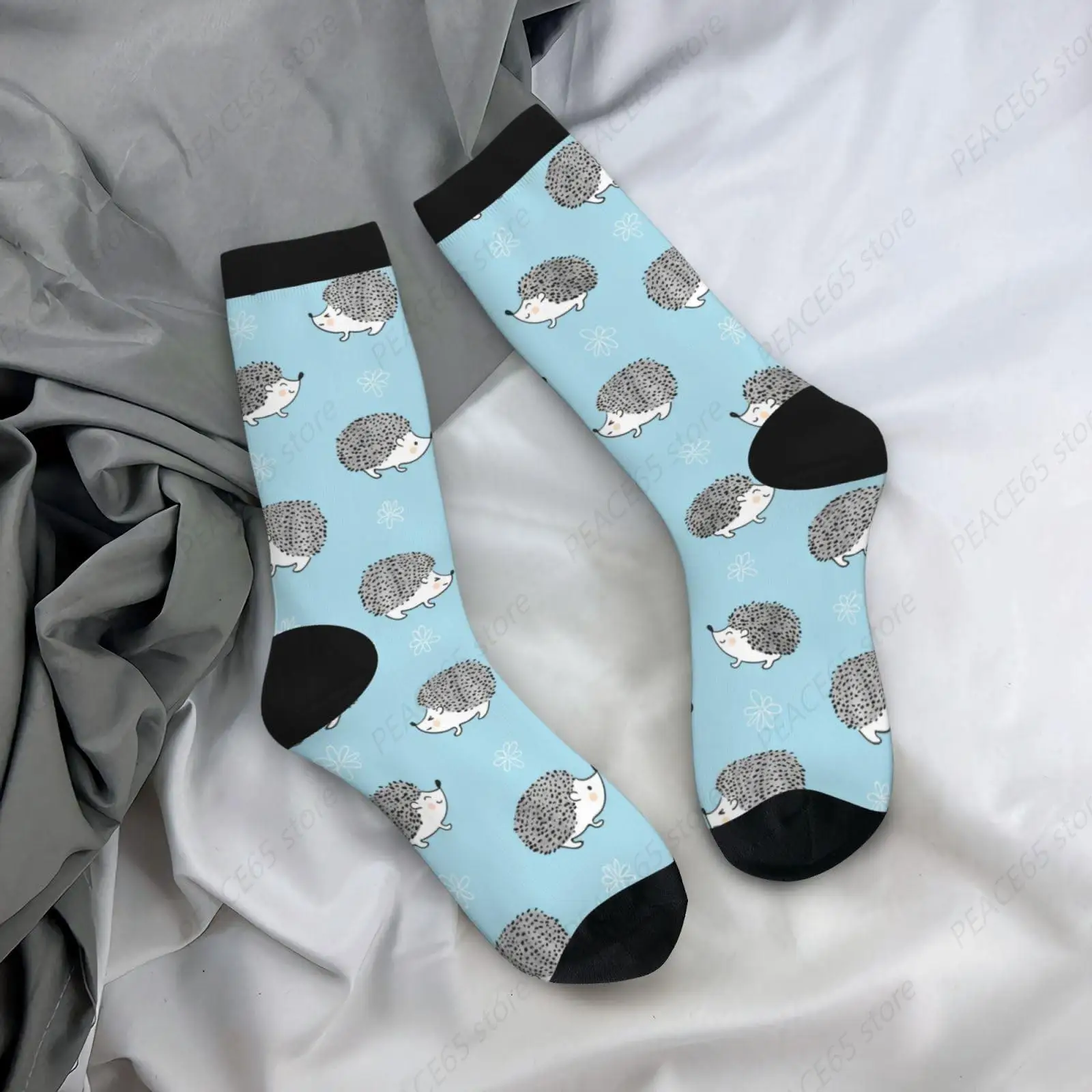 Cute Hedgehog Cartoon Novelty Socks For Men Women, Funny Crazy Crew Socks Casual Dress Socks Gifts