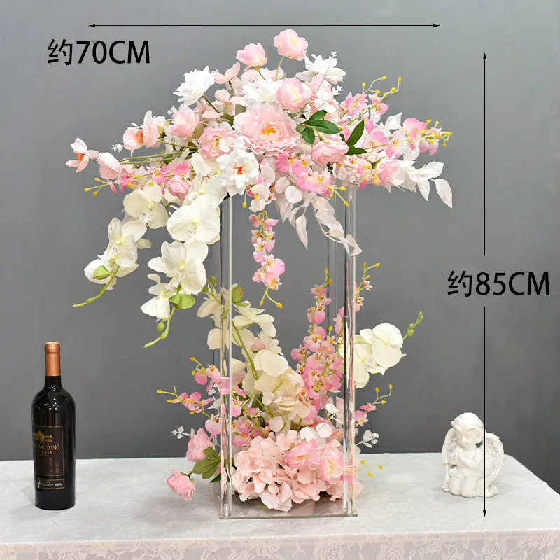 

Artificial flower fake flower acrylic board table flower ornament hotel wedding banquet arrangement KTV desktop table