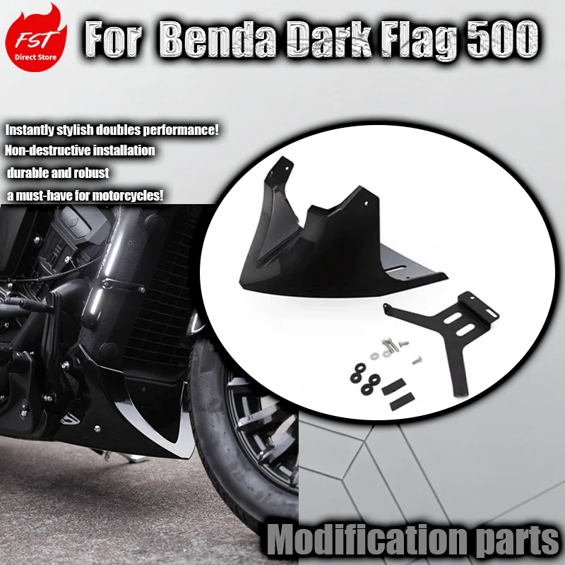 Modified Lower Fairing Special Bracket Decorative Cover, Non-destructive Direct Fit for Benda Black Flag 500