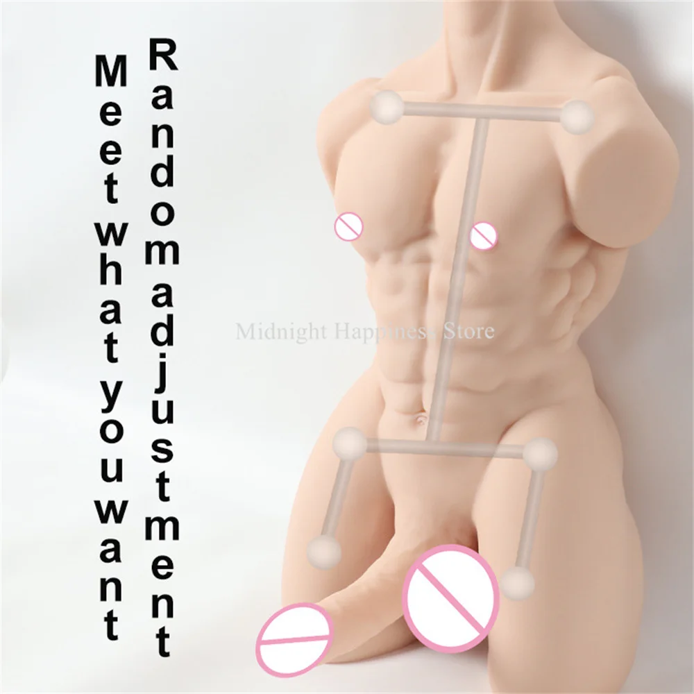 Half Torso Man Plastic Body Sex Doll For Women Big Dildo Anal Plug Vagina Stimultion Unisex Masturbator Male Adult Goods Sexshop