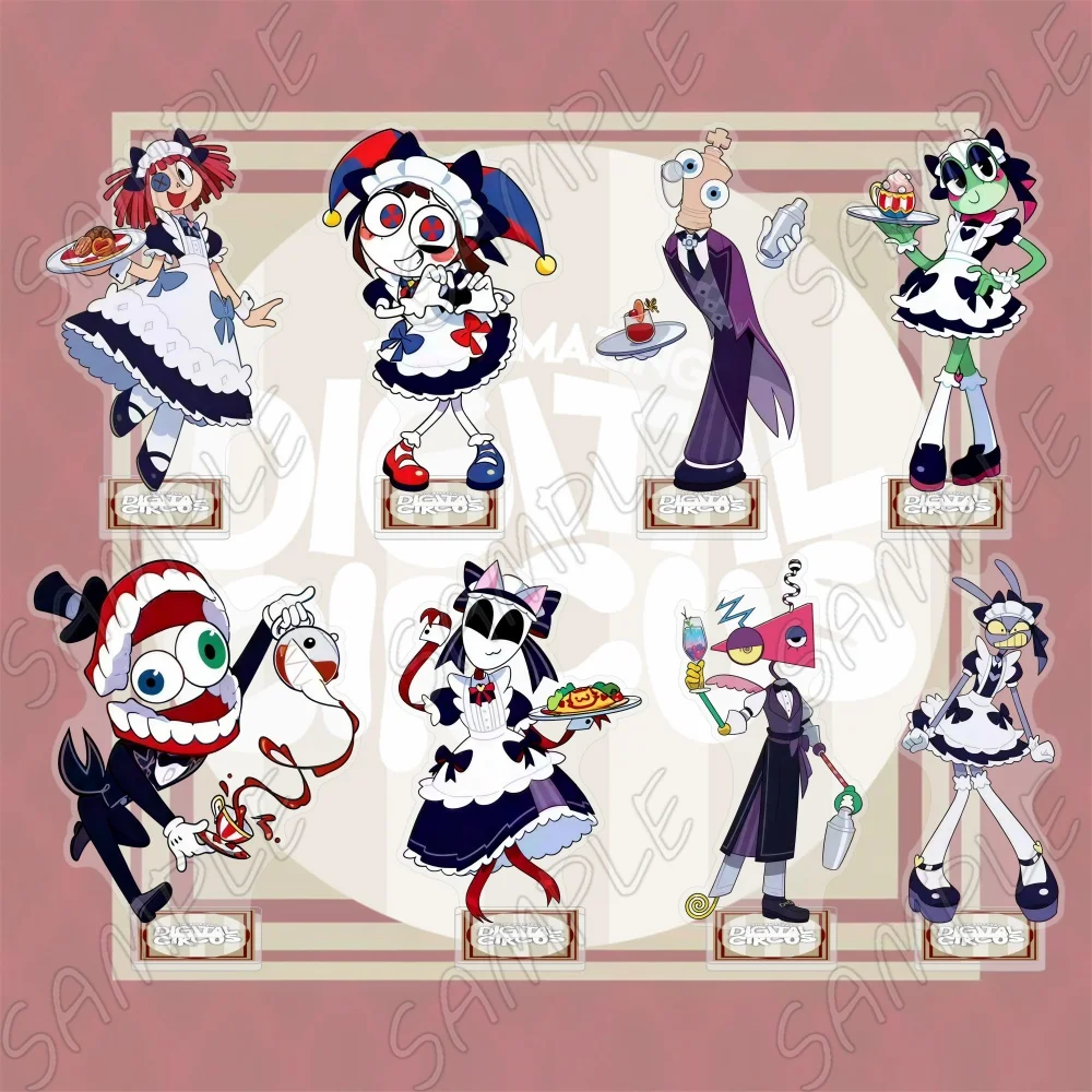 Acrylic Stand TADC Maid Butler Figurine Pomni Jax Ragatha Gangle 15cm Cute Anime Desktop Model Plate Toy Gift Keychain
