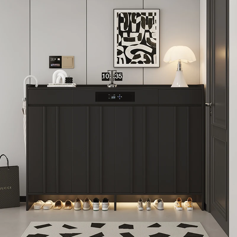 Light luxury disinfection shoe cabinet New drying and sterilization Household door Solid wood ecological antibacterial board Xua