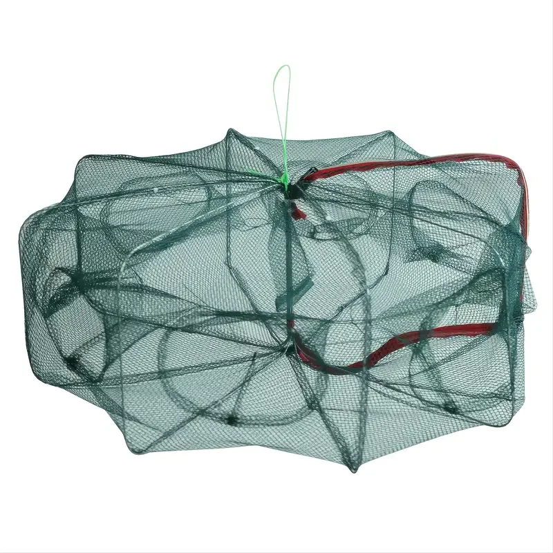 

Sougayilang 8 Holes Fishnet Foldable Automatic Fishnet Scallop Neon Dragonfish Trap Portable Drawstring