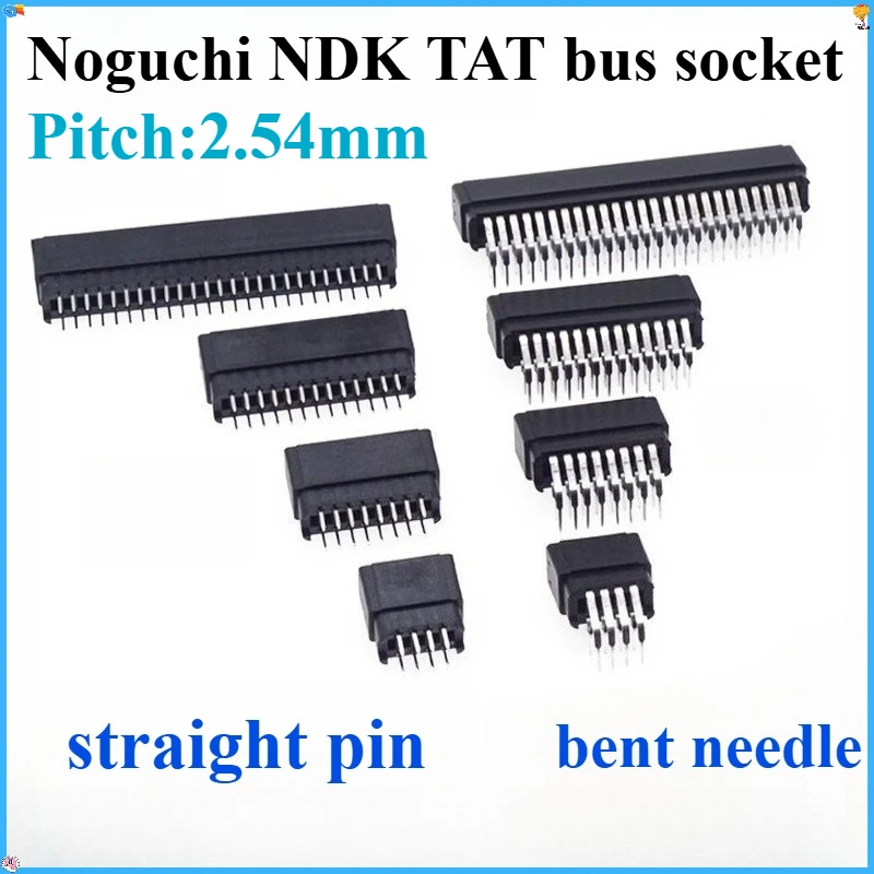 

5PCS Edge Card Connector Slot 2.54MM Pitch 8/10/12/16/18/20/28/30/36/40/50/60/72/80/98 Pin PCB Gold Finger Socket Through Holes