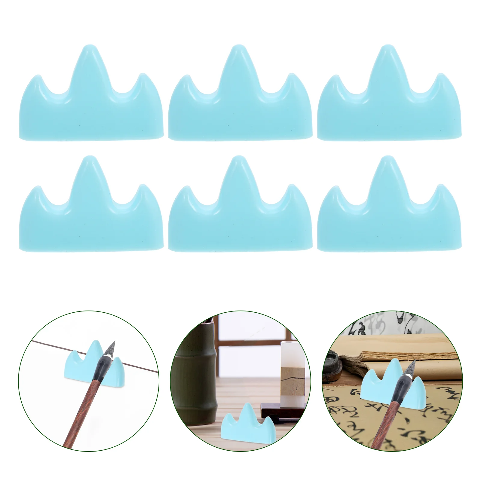 10 Pcs Mountain Pen Holder Writing Brush Watercolor Sumi Rests Paintbrush Pencil