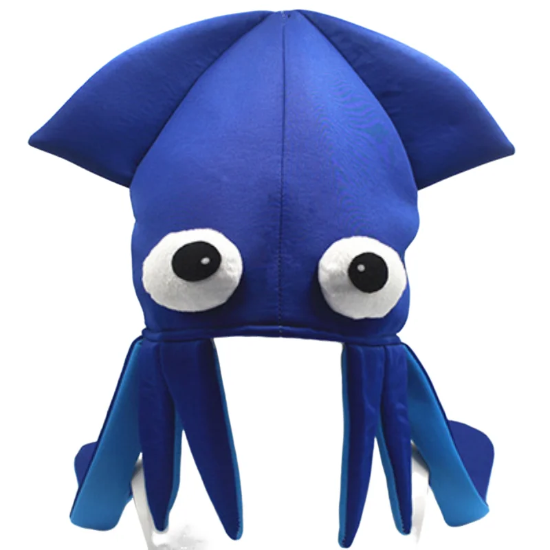 Four Colours Velvet Squid Hat Fun Sea Animal Party Octopus Hat Halloween Child AdultParty Dress Up Headwear Props Decoration