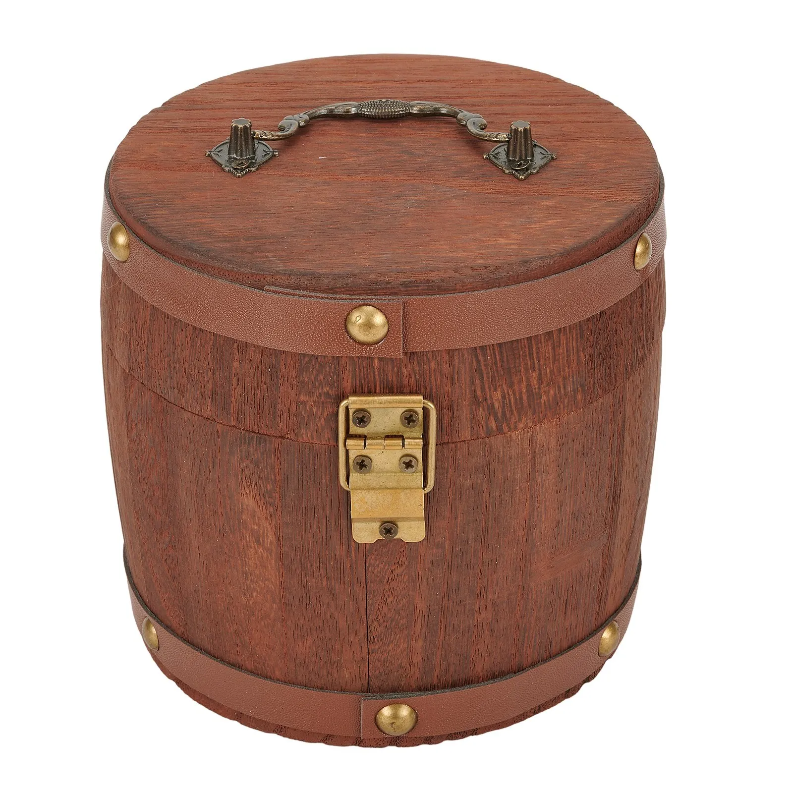 Portable Tea Wood Canister Antique Mini Wooden Storage Box Home For Tea Leaf Coffee Flour Beans