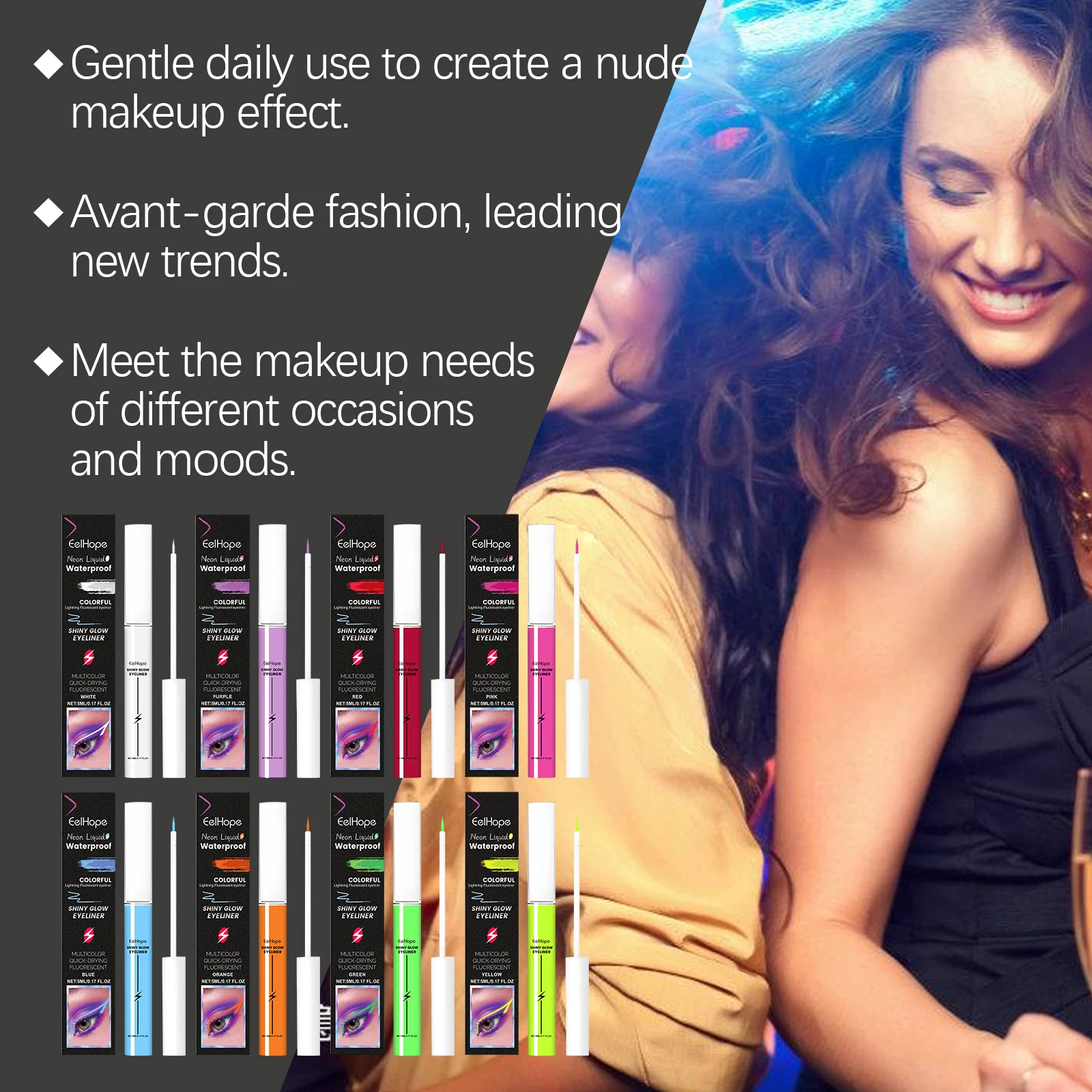 아이 섀도우 팔레트 샤이니 글로우 방수 아이라이너 펜슬 세트 오래 지속되는 메이크업 키트 얼룩 방지 데일리 파티 초보자용