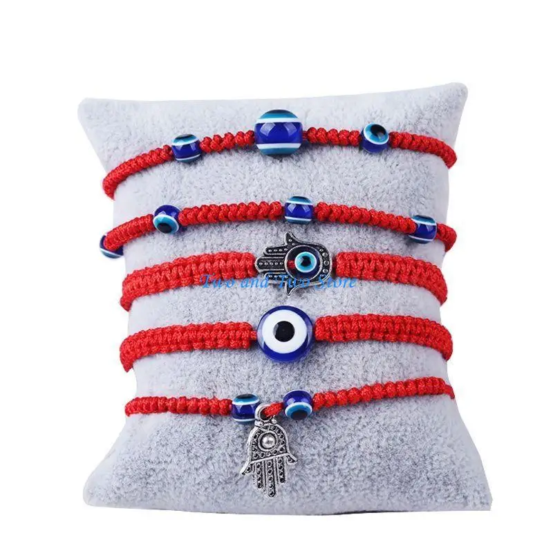 

HX6F Turkish for Evil Eye for Protection Braided Red Rope Bracelet Adjustable for Mal