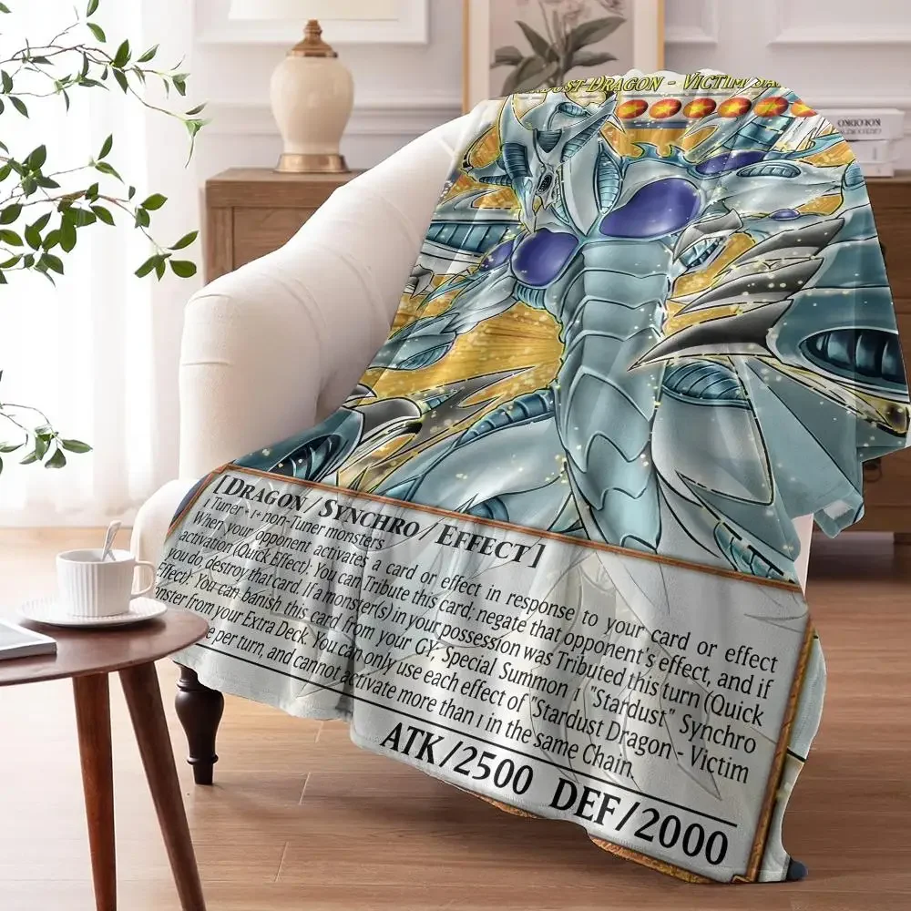 Game Y-Yu-Gi-Oh! Dragon Cards Throw 240G Lightweight Throw Blanket Soft Cozy Fleece Blanket for Sofa Bed Home Decor