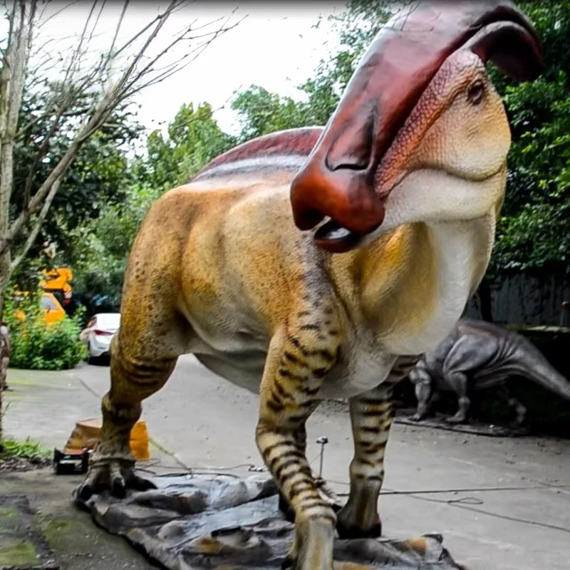 Parasaurolophus Animatronics ديناصور نموذج السيليكون مقاوم للماء نموذج ديناصور مخصص