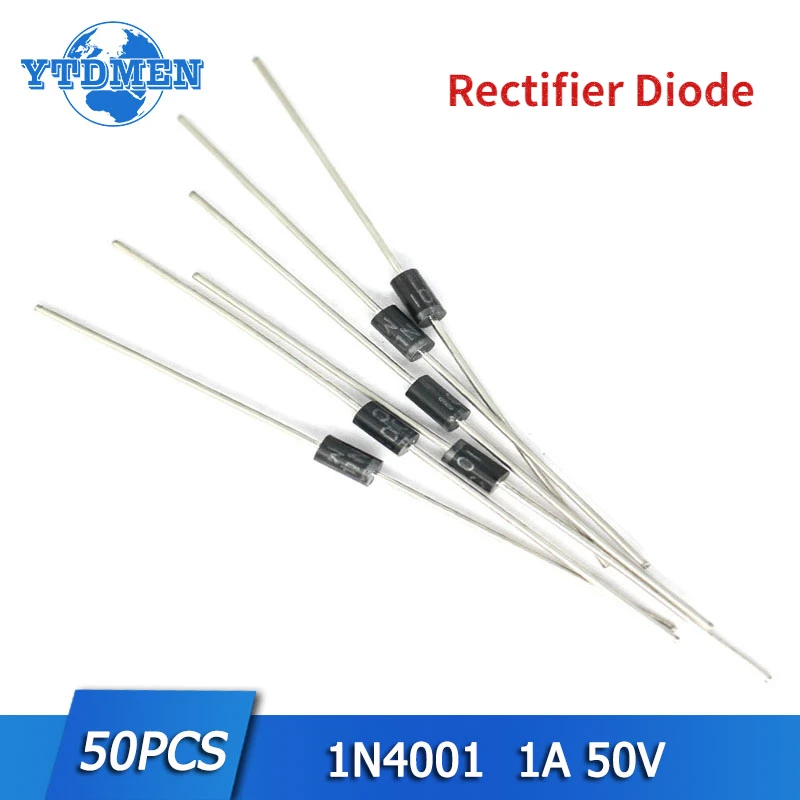 50PCS Rectifier Diode Set 1n4001 DO-41 Diodes 1A 50V High Quality