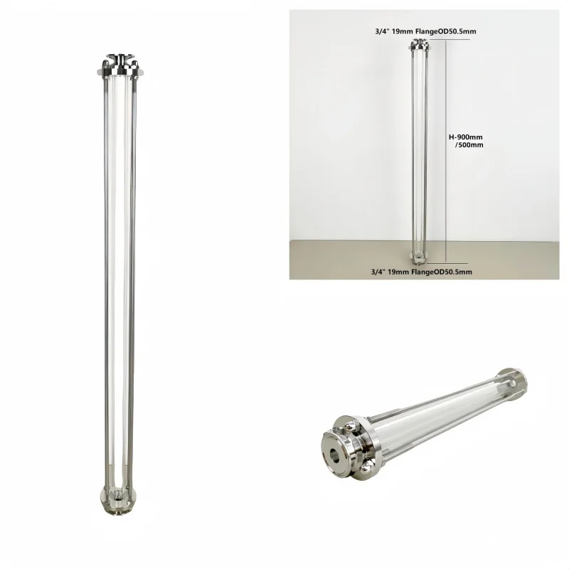

3/4 "(19 мм) диаметр 50,5 мм длинный санитарный прицел стеклянный диопттр для дистилляции домашнего пивоварения, H-500 мм/900 мм, нержавеющая сталь 304