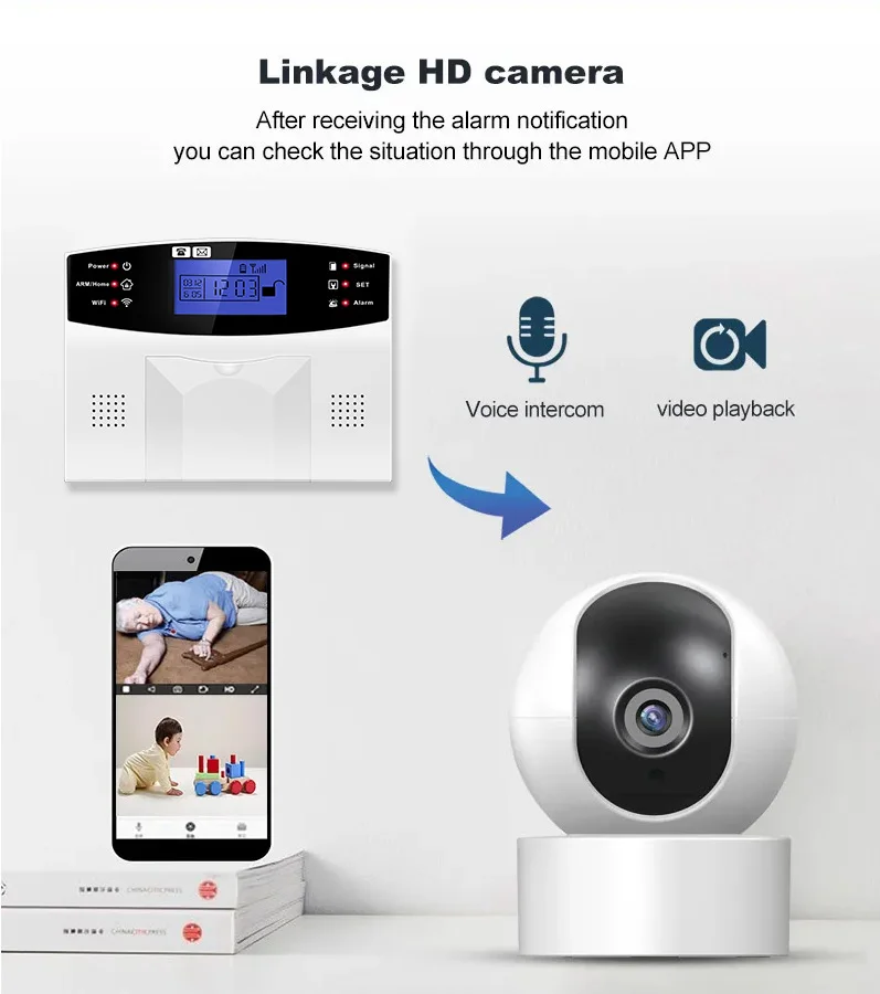 Sistema de Alarma de Seguridad para el Hogar DYGSM Tuya Smart 4G+Wifi, Sistema de Alarma Antirrobo Inalámbrico, Control 