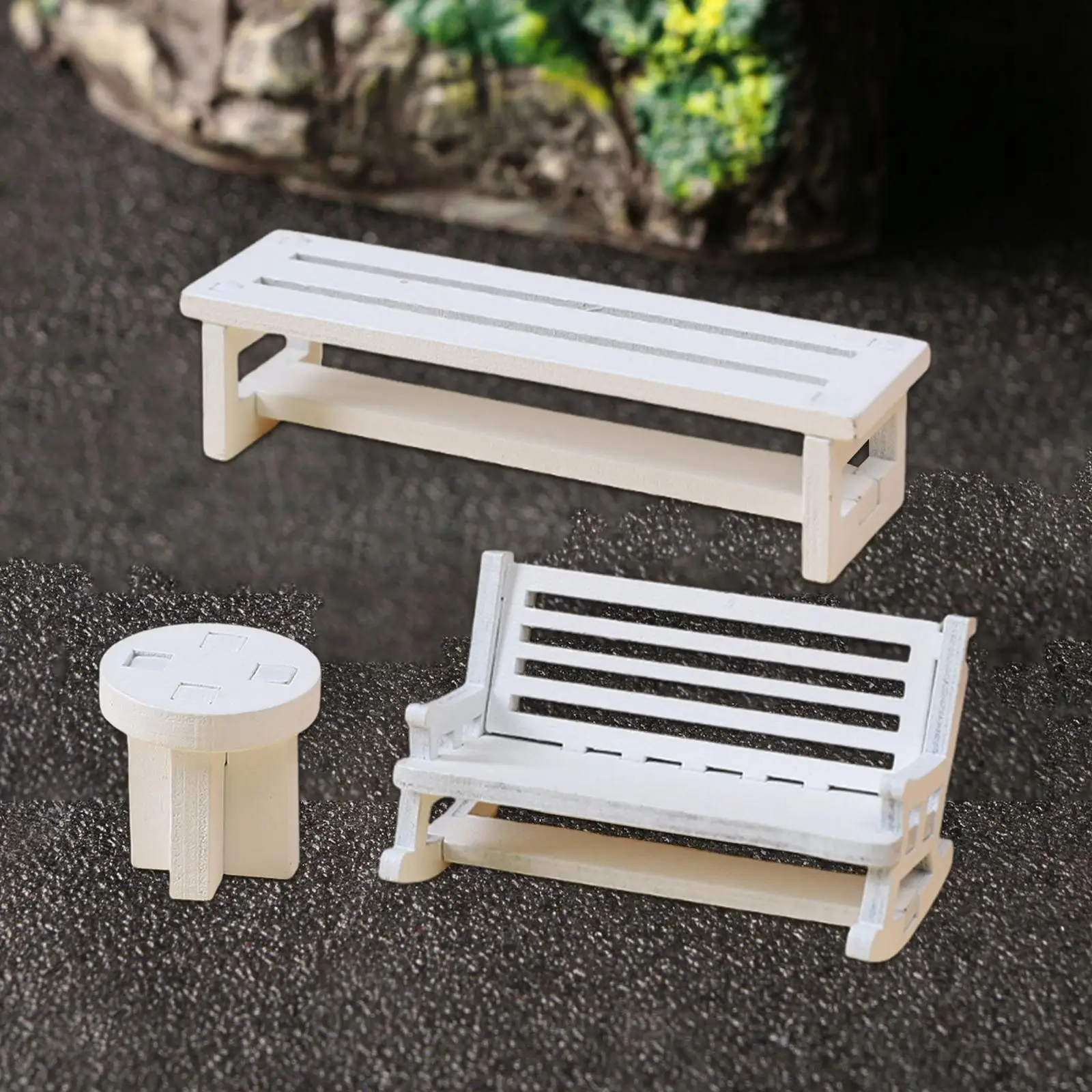 3 uds sillas en miniatura simulación Diorama DIY modelos de muebles en miniatura