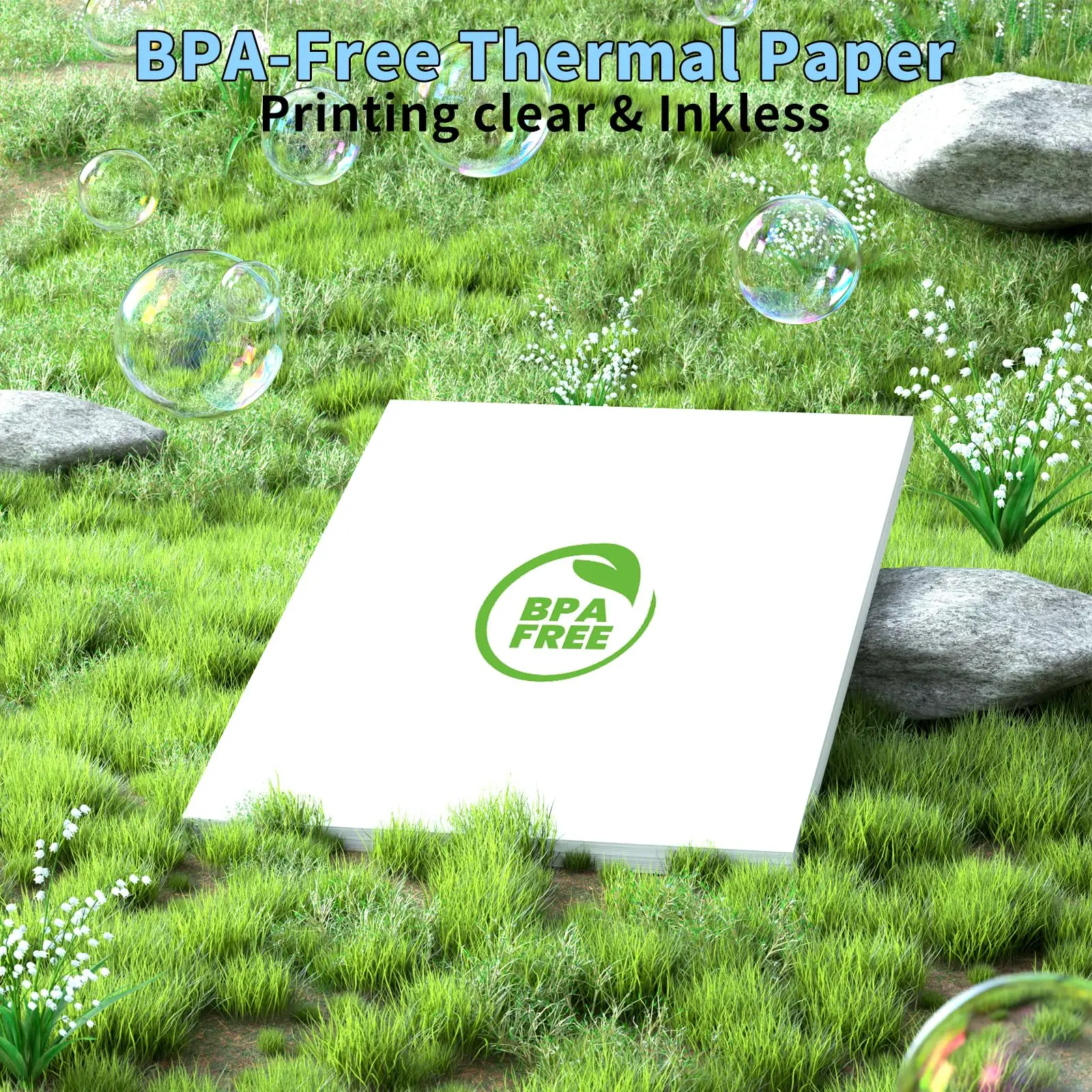 US Letter Thermal Paper 100 Sheets Quick-Dry for Receipt/Shipping Label/Office Use, 2 Sizes A4/US Letter Available