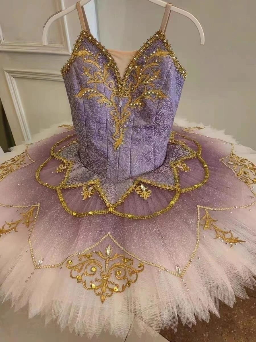 Professional high-end tutu adult and children tutu purple female performance skirt board skirt tutu competition performance cust